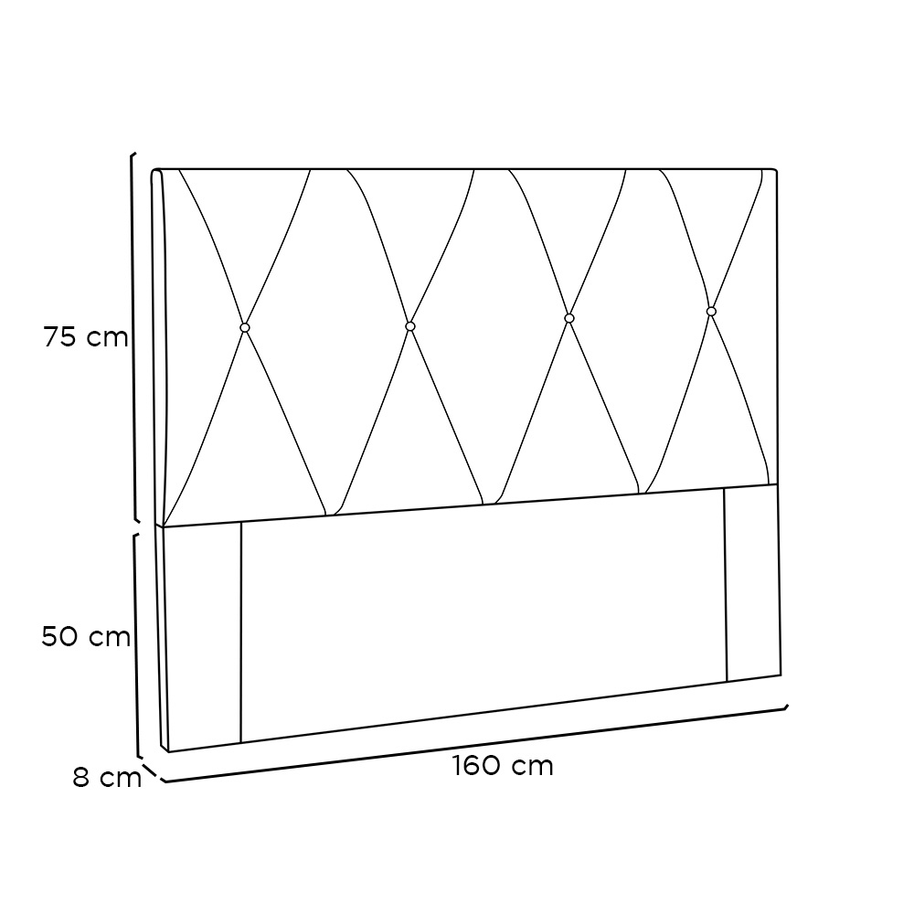 Cabeceira Estofada Cama Box Casal Queen Size Aquilla 160cm Suede Café - Desk Design