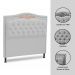 Cabeceira Estofada Cama Box Casal Queen Size Belize 160cm Corino Branco - Desk Design