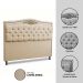 Cabeceira Estofada Cama Box Casal Queen Size Belize 160cm Linho Areia - Desk Design