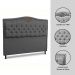 Cabeceira Estofada Cama Box Casal Queen Size Belize 160cm Linho Grafite - Desk Design