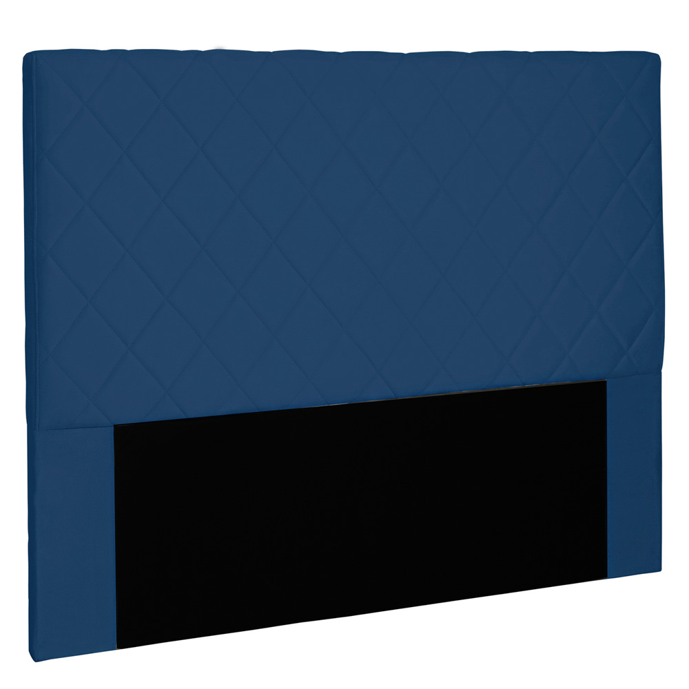 Cabeceira Estofada Cama Box Casal Queen Size Esmeralda 160cm Suede Azul Marinho - Desk Design