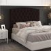 Cabeceira Estofada Cama Box Casal Queen Size Greta 160cm com Frame Corano Marrom - Desk Design