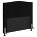 Cabeceira Estofada Cama Box Casal Queen Size Greta 160cm com Frame Corano Preto - Desk Design