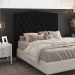 Cabeceira Estofada Cama Box Casal Queen Size Greta 160cm com Frame Corano Preto - Desk Design