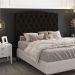 Cabeceira Estofada Cama Box Casal Queen Size Greta 160cm com Frame Suede Marrom - Desk Design