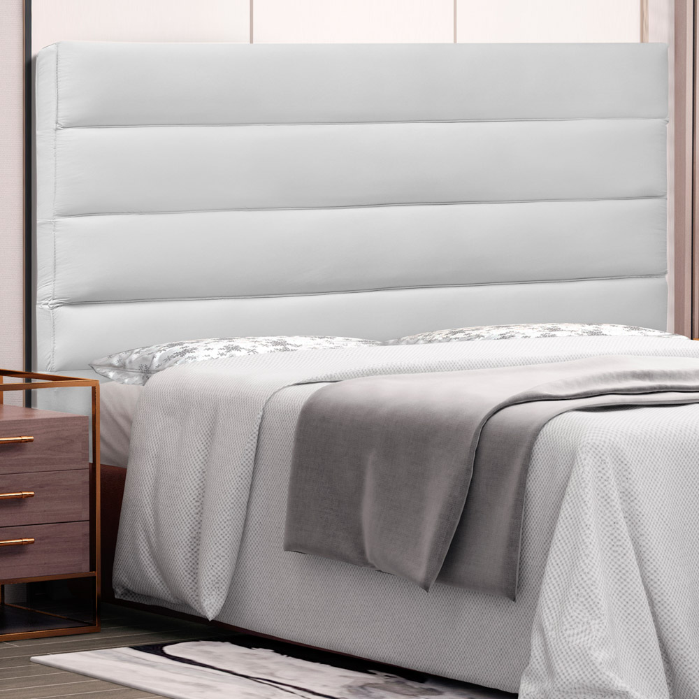 Cabeceira Estofada Cama Box Casal Queen Size La Italian 160cm Corano Branco - Desk Design