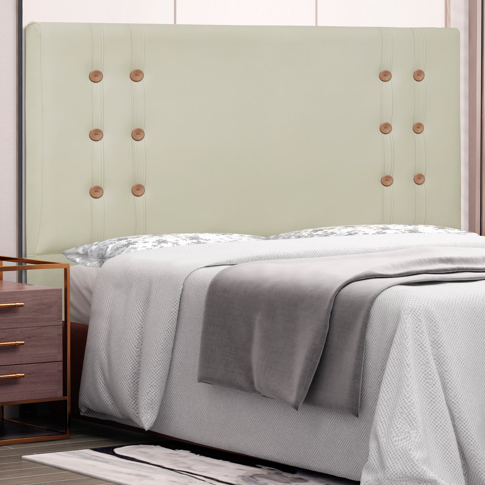 Cabeceira Estofada Cama Box Casal Queen Size Monreale 160cm Corano Bege - Desk Design