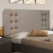 Cabeceira Estofada Cama Box Casal Queen Size Monreale 160cm Linho Rústico Areia - Desk Design