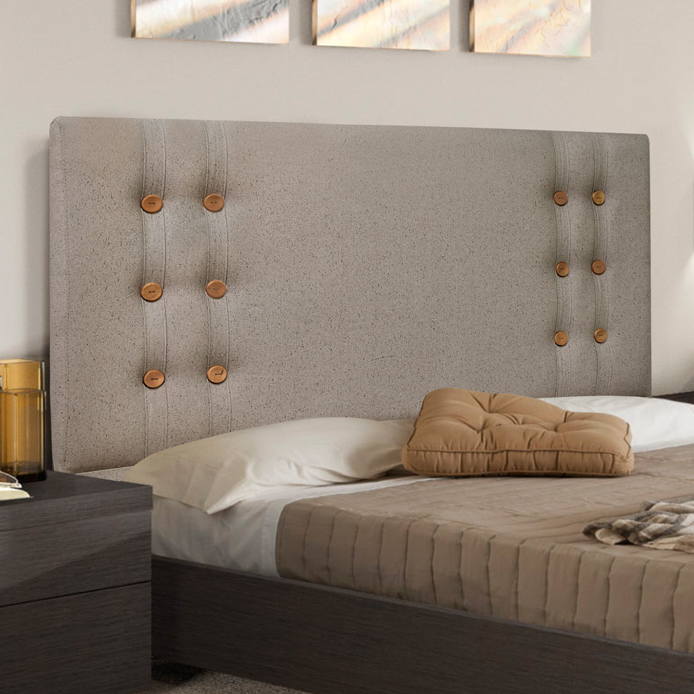 Cabeceira Estofada Cama Box Casal Queen Size Monreale 160cm Linho Rústico Areia - Desk Design