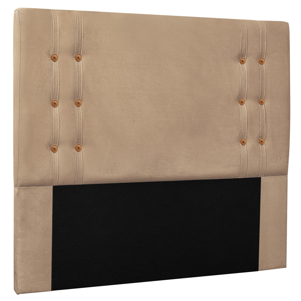 Cabeceira Estofada Cama Box Casal Queen Size Monreale 160cm Suede Bege - Desk Design