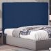 Cabeceira Estofada Cama Box Casal Queen Size Ravenna 160cm Suede Azul Marinho - Desk Design