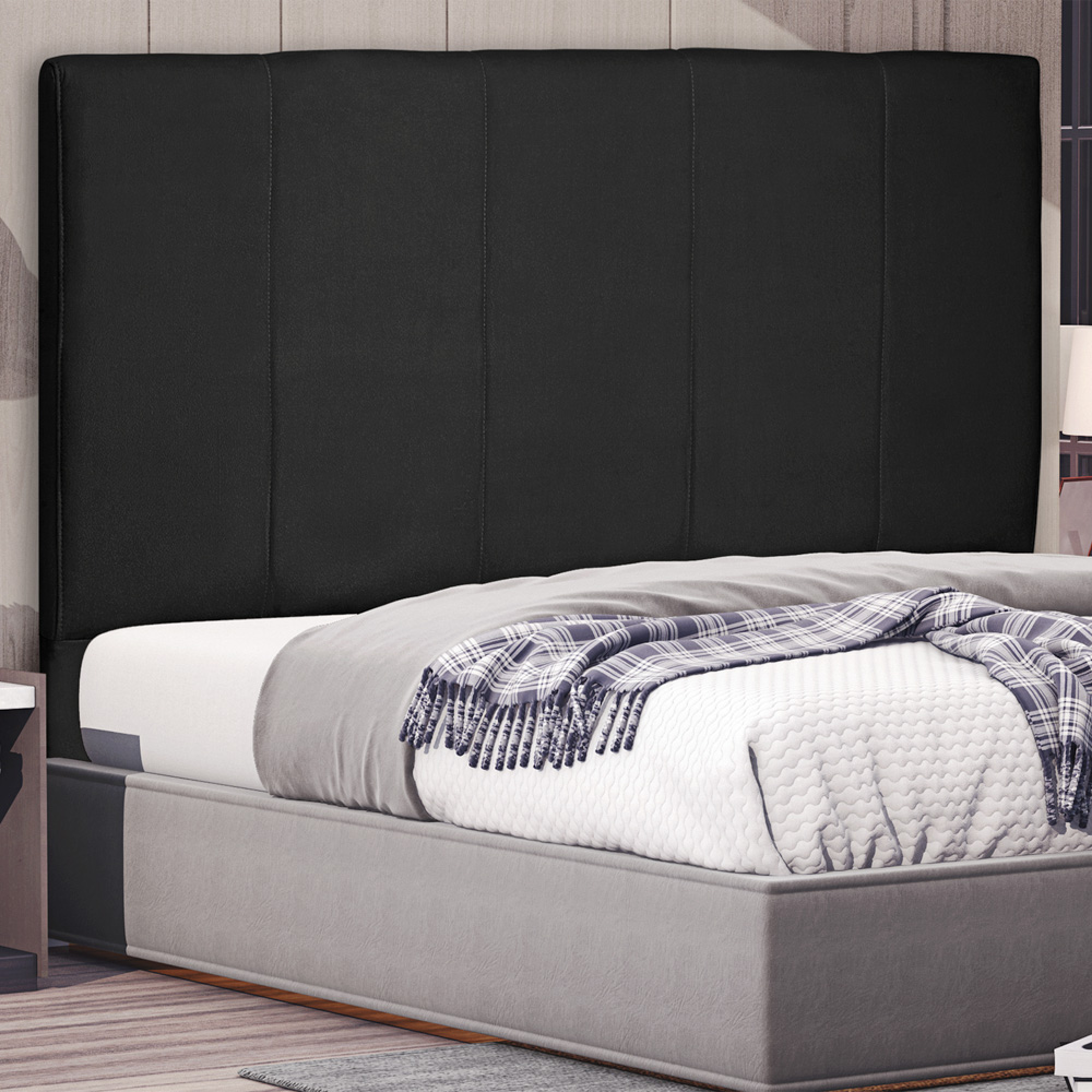 Cabeceira Estofada Cama Box Casal Queen Size Ravenna 160cm Suede Preto - Desk Design