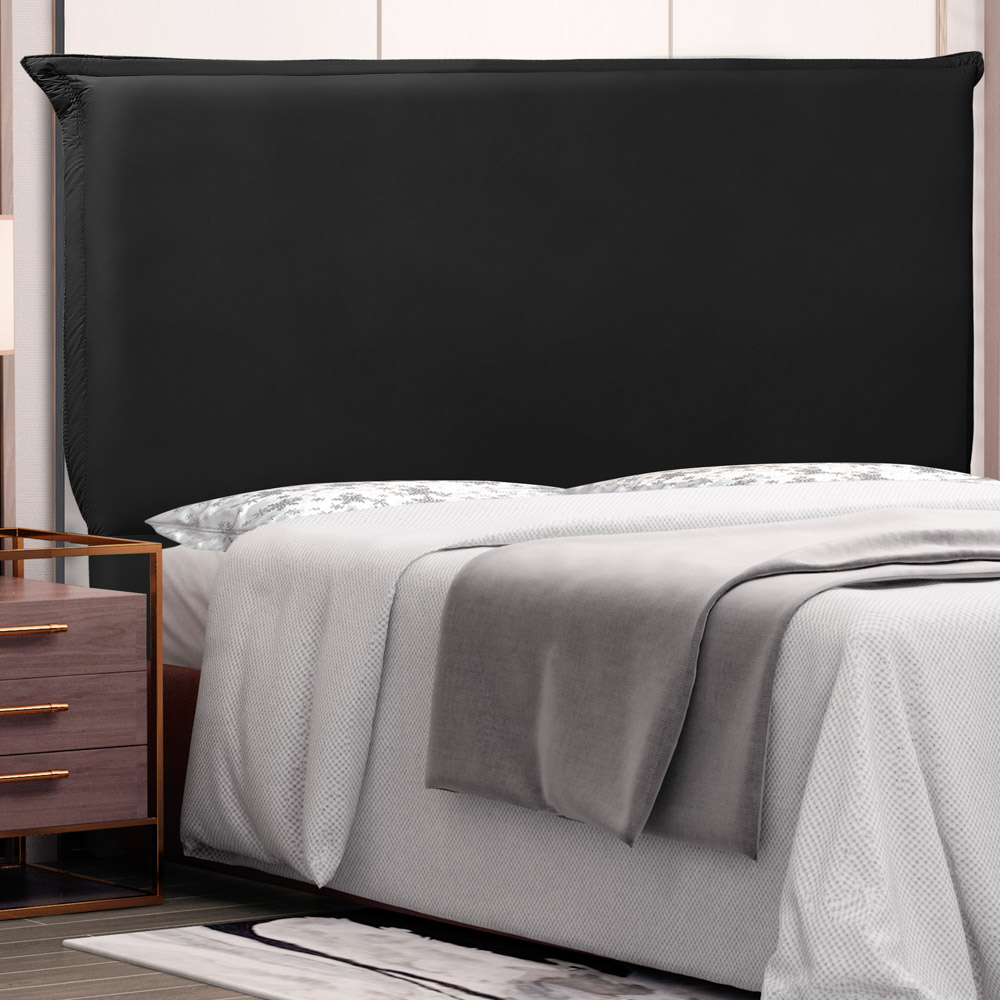 Cabeceira Estofada Cama Box Casal Queen Size Veneza 160cm Corano Preto - Desk Design