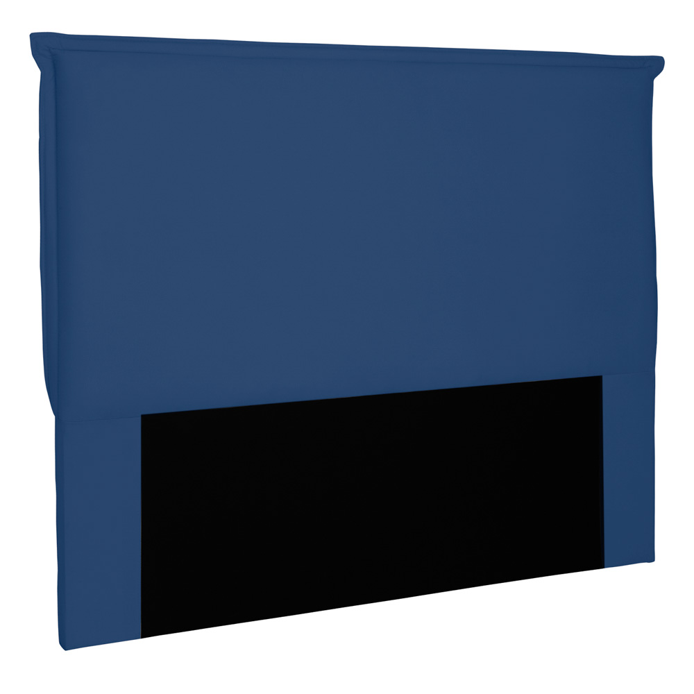 Cabeceira Estofada Cama Box Casal Queen Size Veneza 160cm Suede Azul Marinho - Desk Design