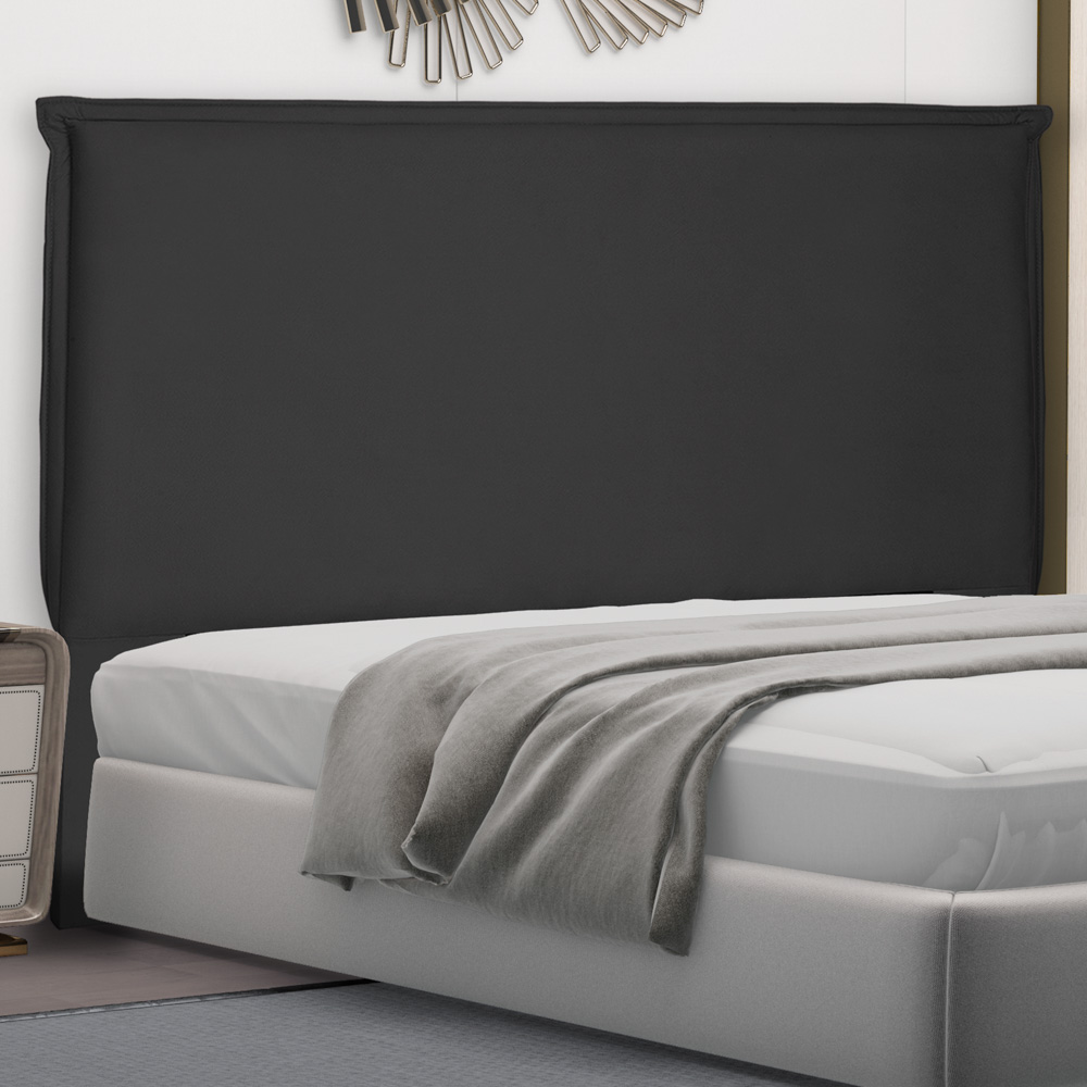Cabeceira Estofada Cama Box Casal Queen Size Veneza 160cm Suede Preto - Desk Design