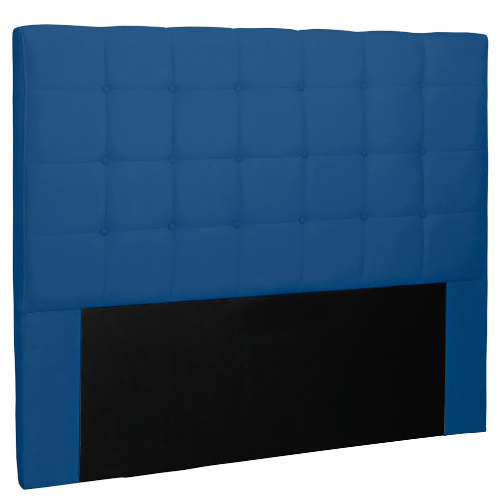 Cabeceira Estofada Cama Box Casal Queen Size Verona 160cm Suede Azul Marinho - Desk Design
