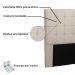 Cabeceira Estofada Cama Box Casal Queen Size Verona 160cm Suede Bege - Desk Design