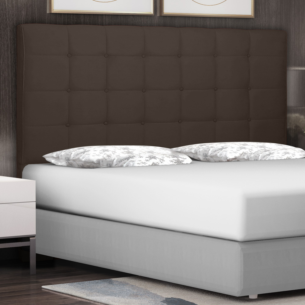 Cabeceira Estofada Cama Box Casal Queen Size Verona 160cm Suede Café - Desk Design