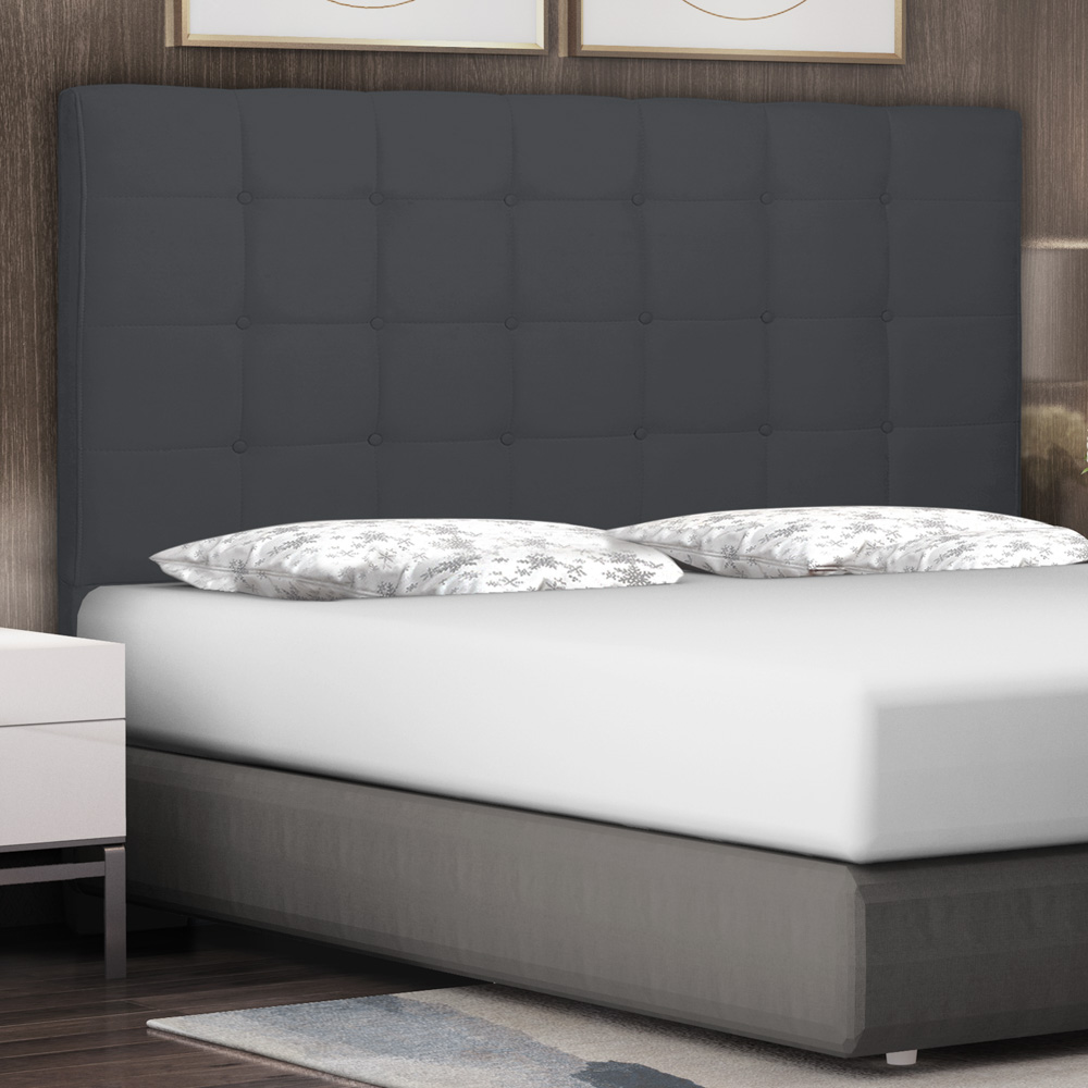 Cabeceira Estofada Cama Box Casal Queen Size Verona 160cm Suede Cinza - Desk Design