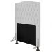 Cabeceira Estofada Cama Box Solteiro Greta 90cm com Frame Corano Branco - Desk Design