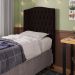 Cabeceira Estofada Cama Box Solteiro Greta 90cm com Frame Corano Marrom - Desk Design