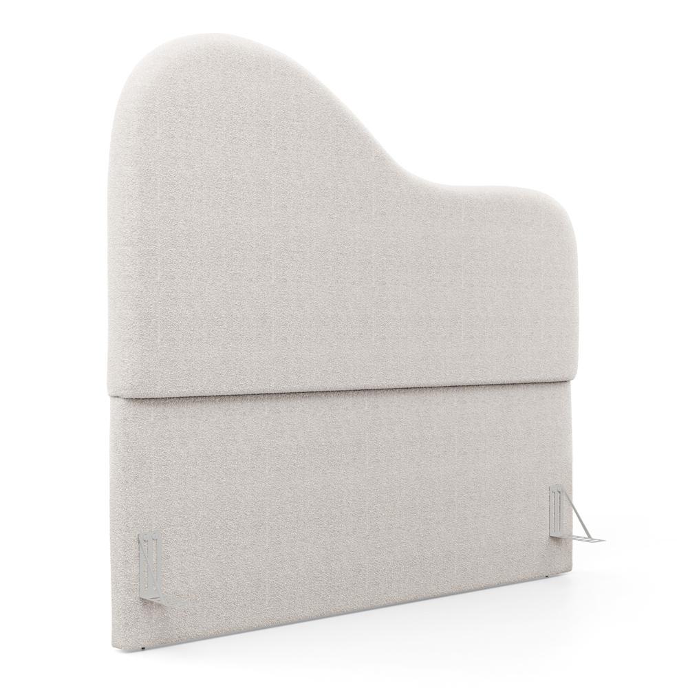 Cabeceira Orgânica Cama Box Casal Padrão Sea 140cm com Frame Bouclé Off White - Desk Design
