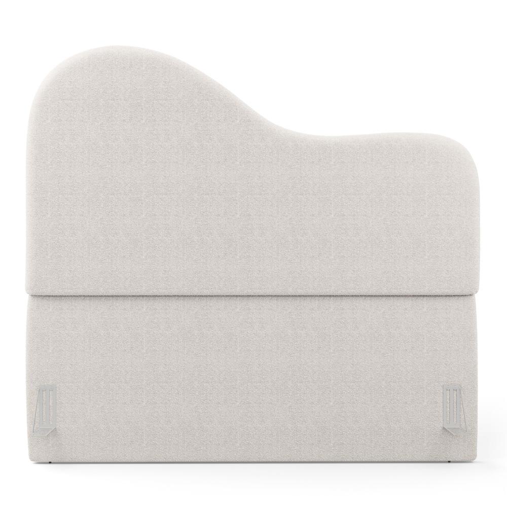 Cabeceira Orgânica Cama Box Casal Padrão Sea 140cm com Frame Bouclé Off White - Desk Design