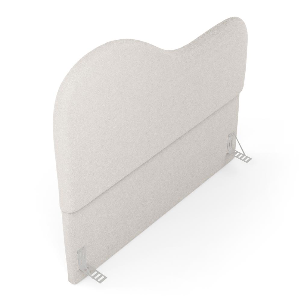 Cabeceira Orgânica Cama Box Casal Padrão Sea 140cm com Frame Bouclé Off White - Desk Design