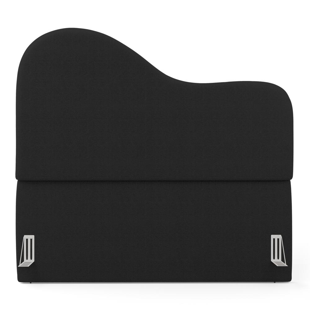 Cabeceira Orgânica Cama Box Casal Padrão Sea 140cm com Frame Bouclé Preto - Desk Design