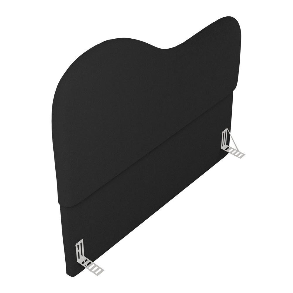 Cabeceira Orgânica Cama Box Casal Padrão Sea 140cm com Frame Bouclé Preto - Desk Design