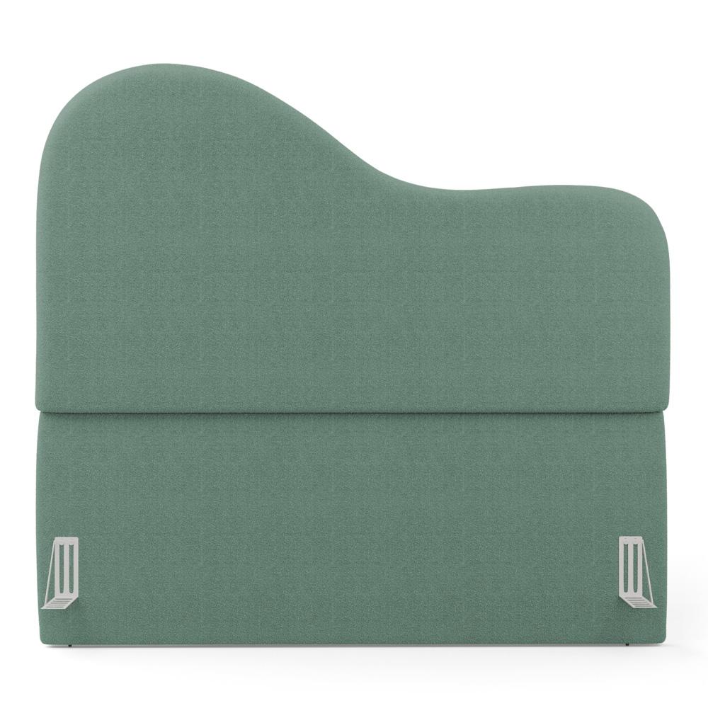 Cabeceira Orgânica Cama Box Casal Padrão Sea 140cm com Frame Bouclé Verde Menta - Desk Design
