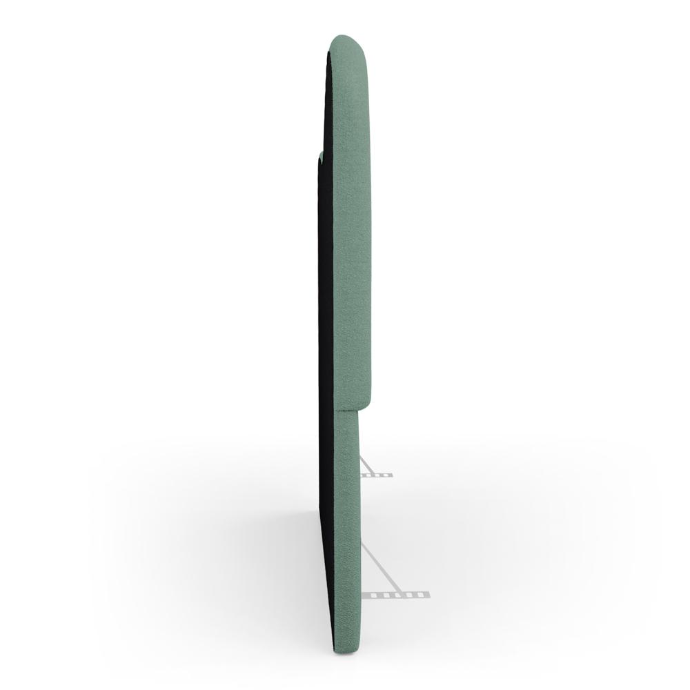 Cabeceira Orgânica Cama Box Casal Padrão Sea 140cm com Frame Bouclé Verde Menta - Desk Design