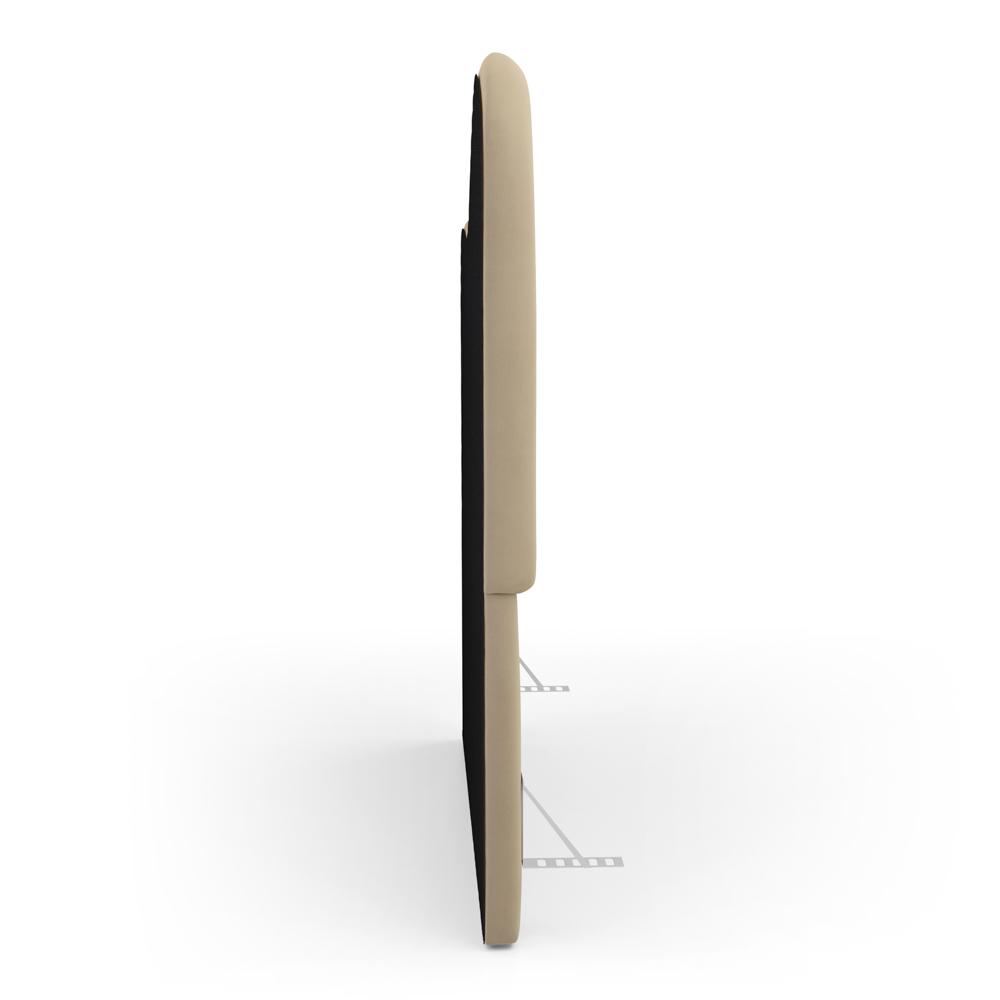 Cabeceira Orgânica Cama Box Casal Padrão Sea 140cm com Frame Suede Bege - Desk Design