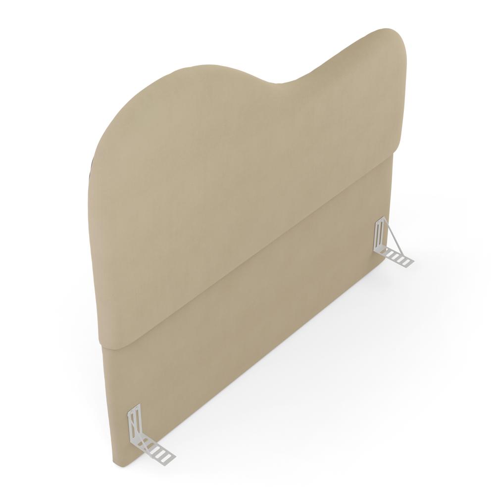 Cabeceira Orgânica Cama Box Casal Padrão Sea 140cm com Frame Suede Bege - Desk Design