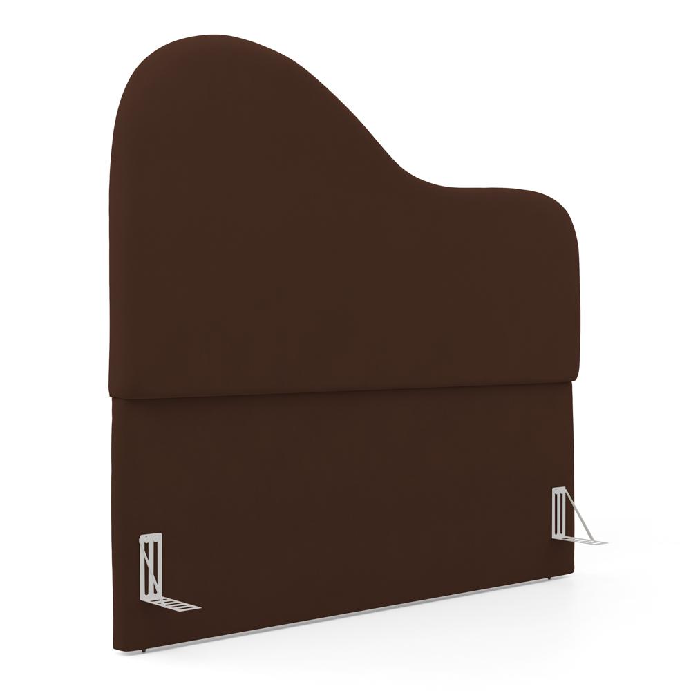 Cabeceira Orgânica Cama Box Casal Padrão Sea 140cm com Frame Suede Marrom - Desk Design