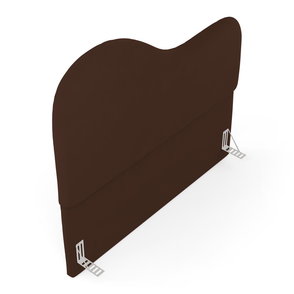 Cabeceira Orgânica Cama Box Casal Padrão Sea 140cm com Frame Suede Marrom - Desk Design