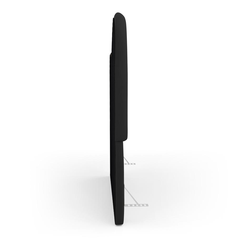 Cabeceira Orgânica Cama Box Casal Padrão Sea 140cm com Frame Suede Preto - Desk Design
