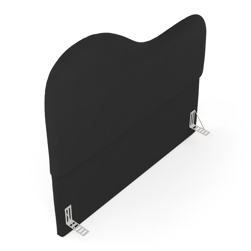 Cabeceira Orgânica Cama Box Casal Padrão Sea 140cm com Frame Suede Preto - Desk Design