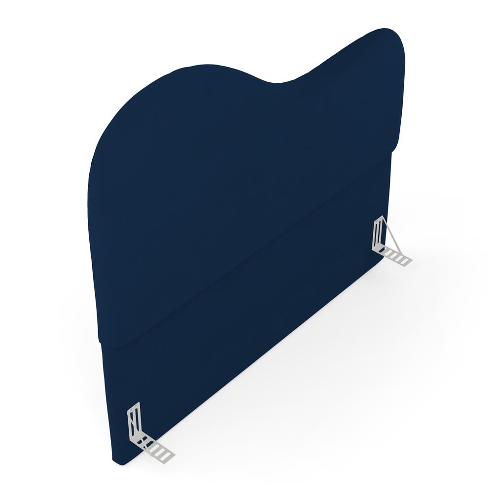 Cabeceira Orgânica Cama Box Casal Padrão Sea 140cm com Frame Veludo Azul Marinho - Desk Design