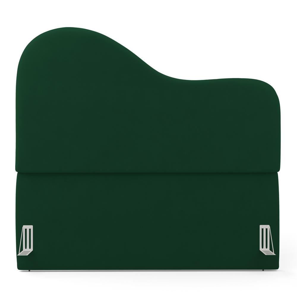 Cabeceira Orgânica Cama Box Casal Padrão Sea 140cm com Frame Veludo Verde Escuro - Desk Design