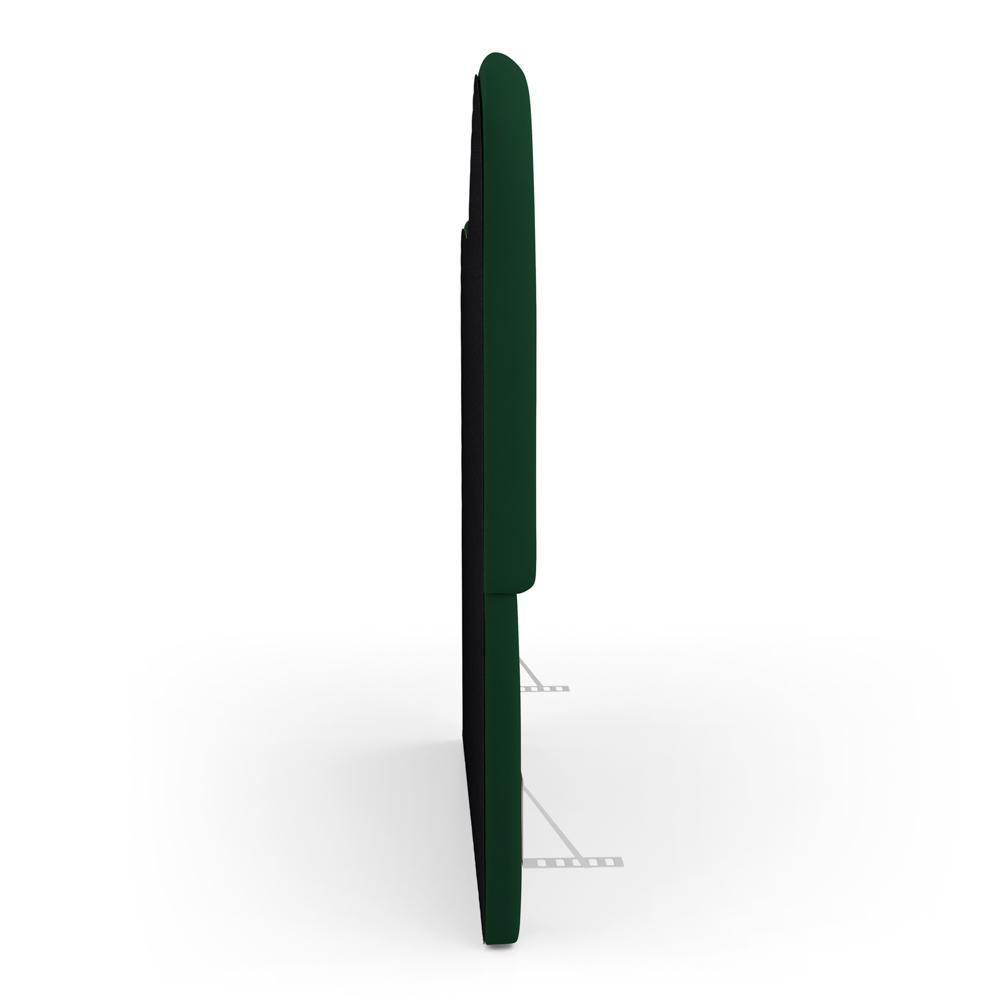 Cabeceira Orgânica Cama Box Casal Padrão Sea 140cm com Frame Veludo Verde Escuro - Desk Design
