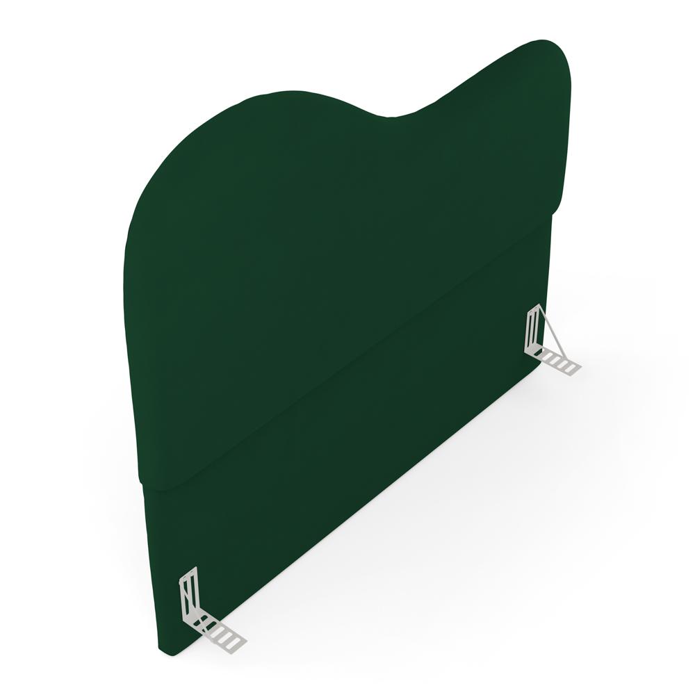 Cabeceira Orgânica Cama Box Casal Padrão Sea 140cm com Frame Veludo Verde Escuro - Desk Design