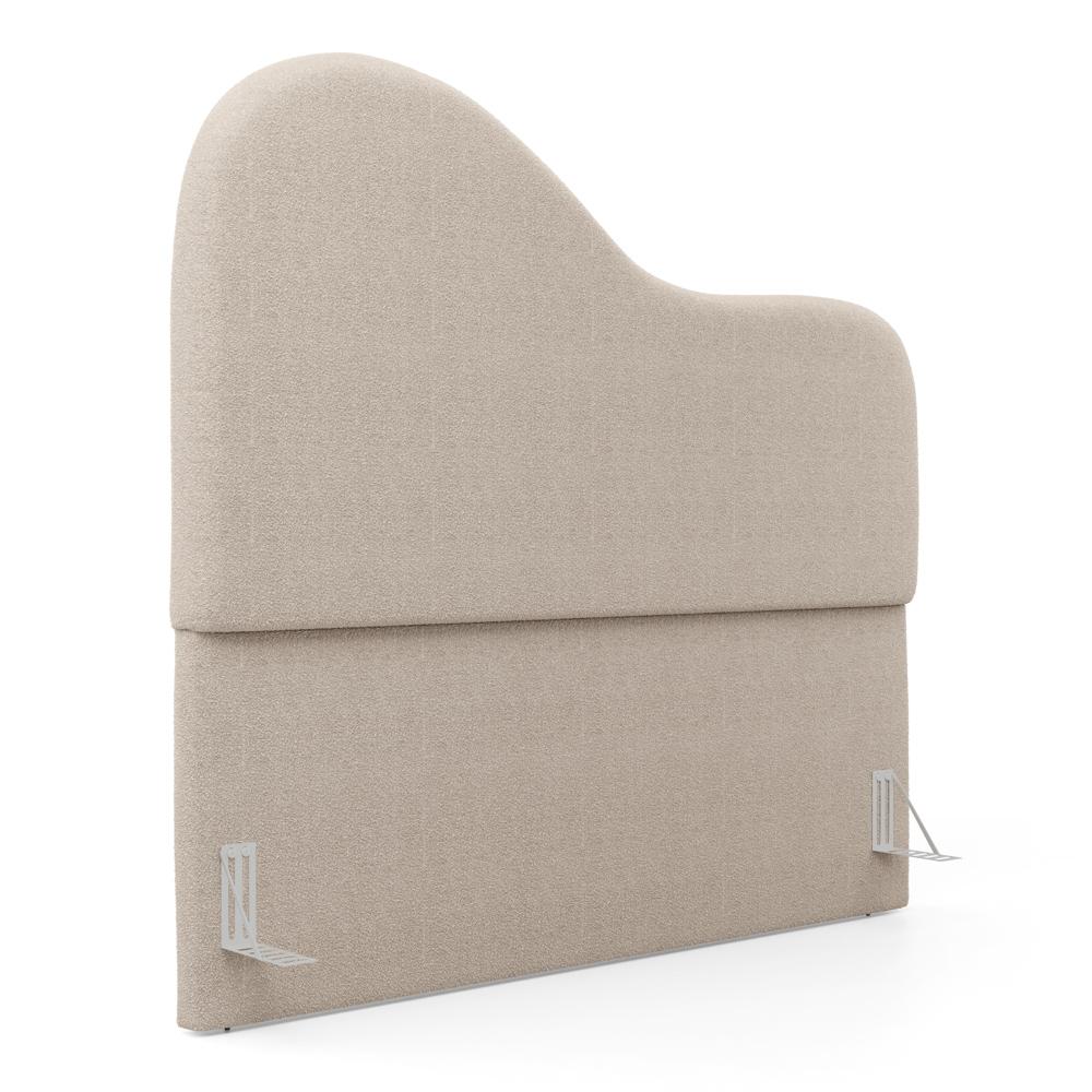 Cabeceira Orgânica Cama Box King Size Sea 195cm com Frame Bouclé Bege - Desk Design