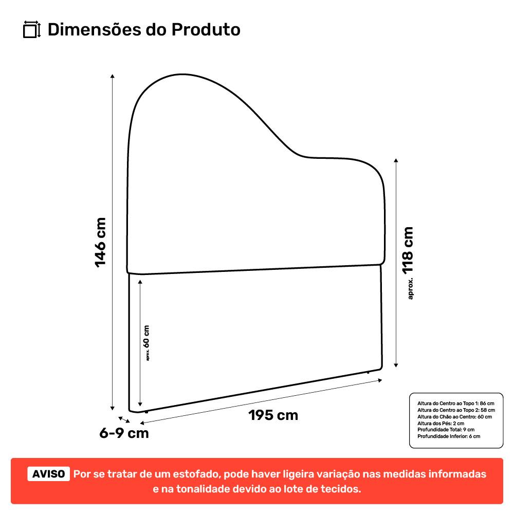 Cabeceira Orgânica Cama Box King Size Sea 195cm com Frame Bouclé Terracota - Desk Design
