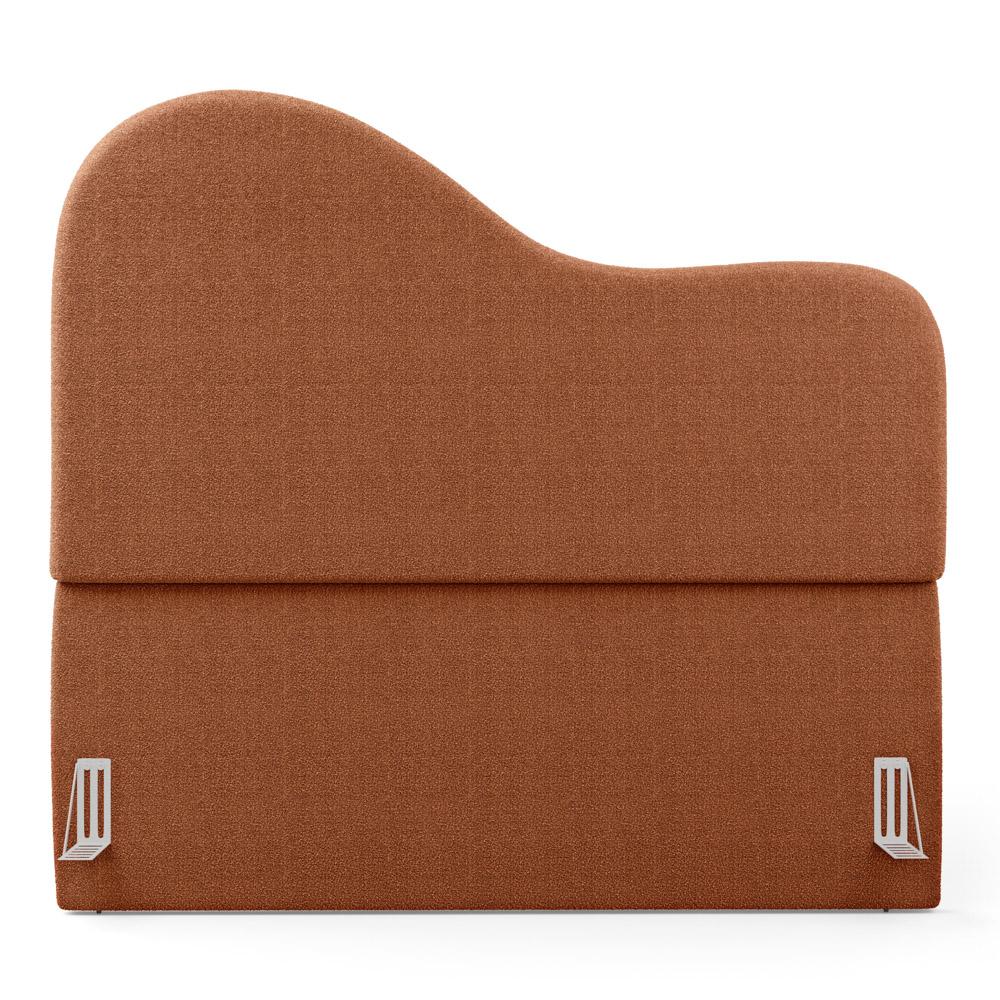 Cabeceira Orgânica Cama Box King Size Sea 195cm com Frame Bouclé Terracota - Desk Design