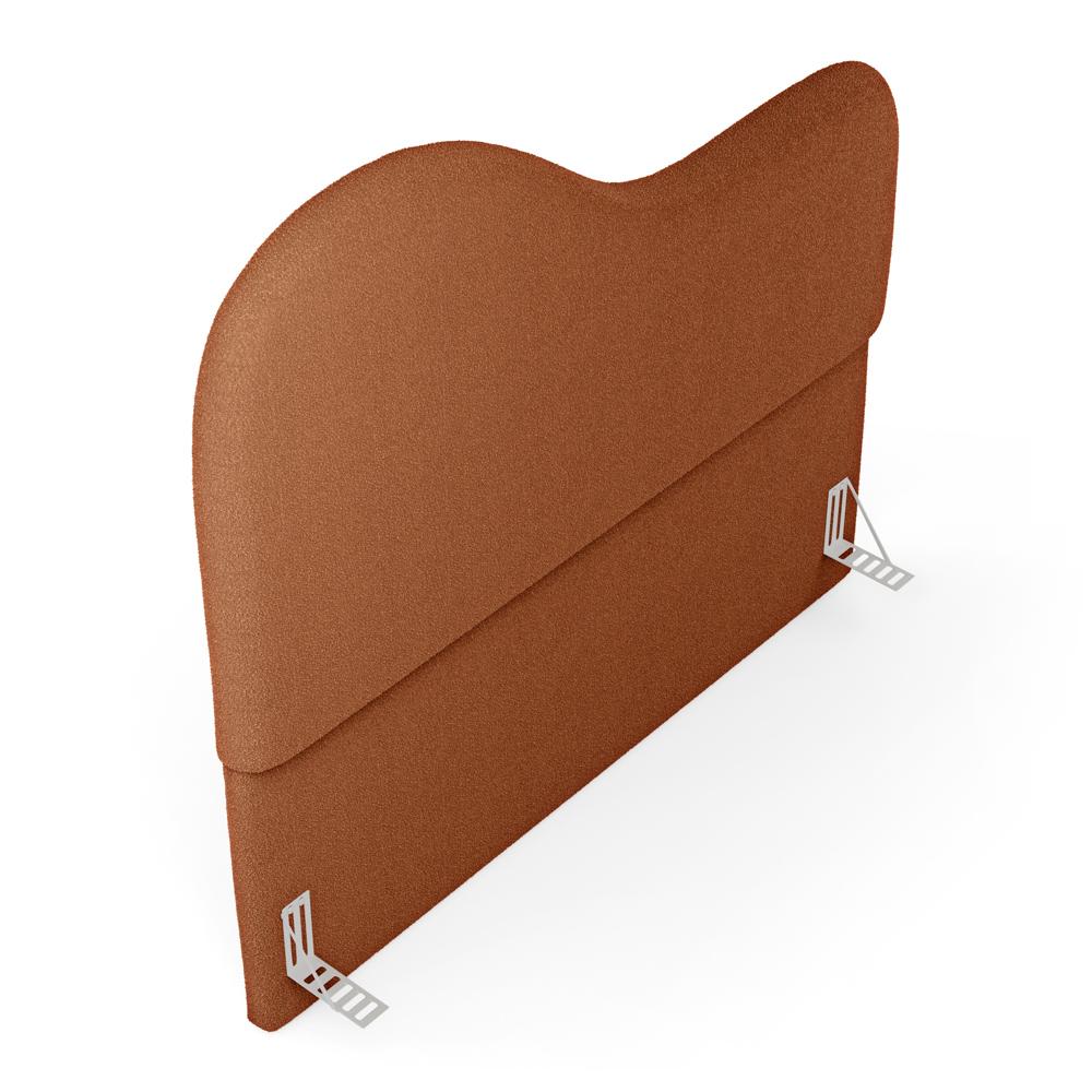 Cabeceira Orgânica Cama Box King Size Sea 195cm com Frame Bouclé Terracota - Desk Design
