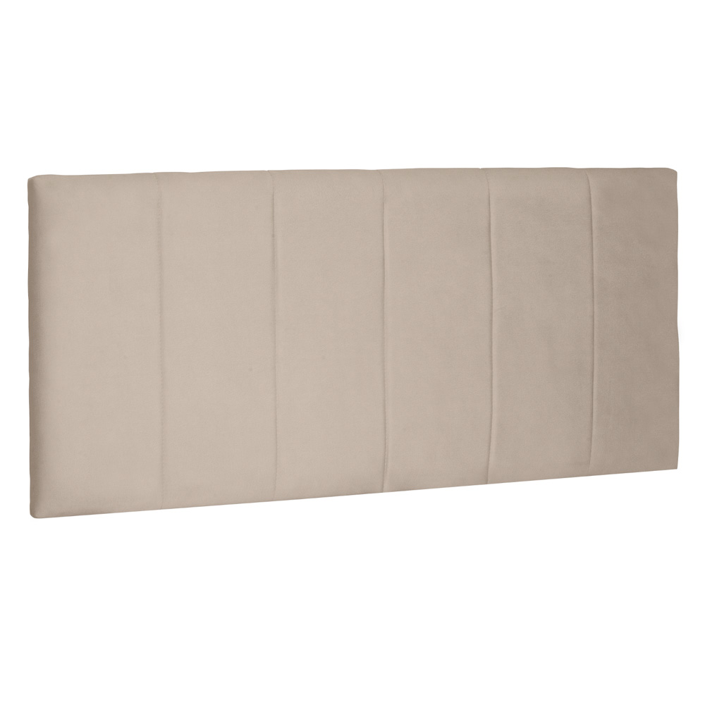 Cabeceira Painel Estofada Cama Box Casal King Ravenna 195cm Suede Bege - Desk Design