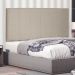 Cabeceira Painel Estofada Cama Box Casal King Ravenna 195cm Suede Bege - Desk Design
