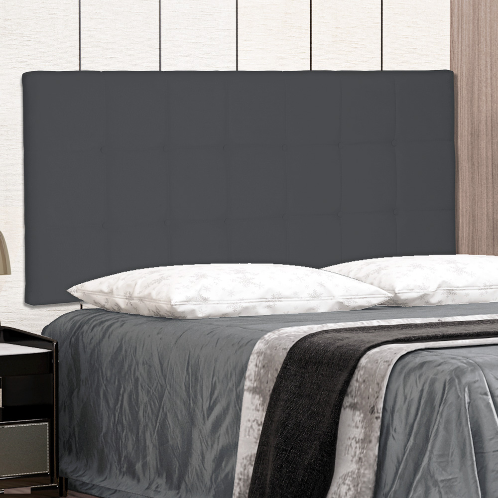 Cabeceira Painel Estofada Cama Box Casal King Verona 195cm Suede Cinza - Desk Design