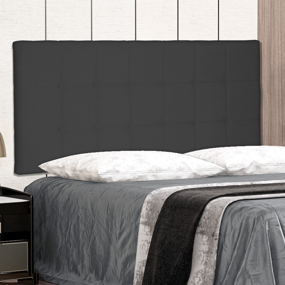 Cabeceira Painel Estofada Cama Box Casal King Verona 195cm Suede Preto - Desk Design